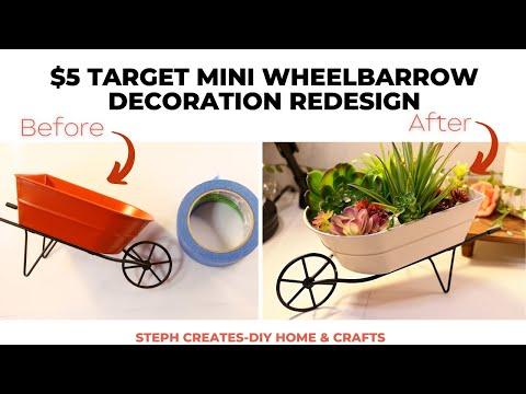 $5 Target mini Wheelbarrow Decoration Redesign Paint and Decorate