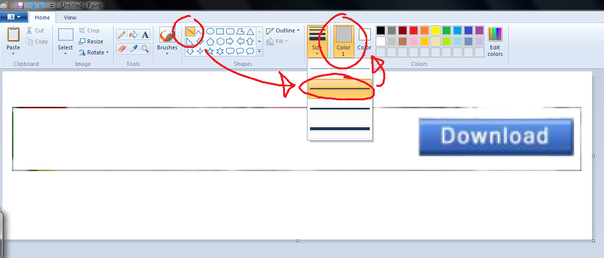 (10) Use line tool, change size and the colour that you want for border.png