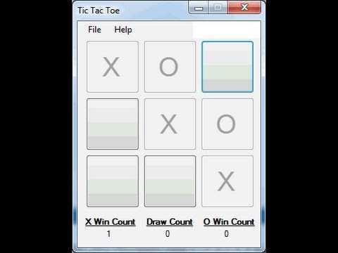 (Part 2) Visual Studio Winform Tic Tac Toe Tutorial Example (C#)