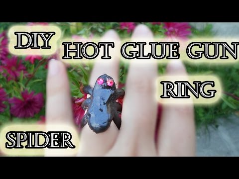 [DIY ] Hot Glue Gun SPIDER Ring *step by step **Halloween Craft