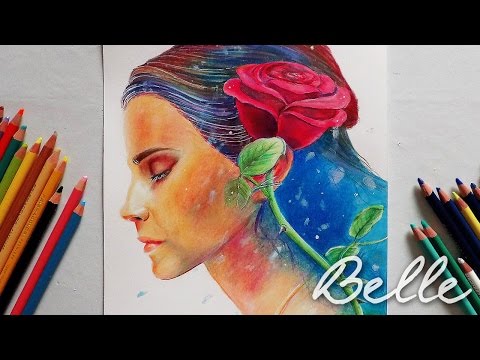 { Belle } The Beauty and The Beast - Drawing - Painting Process