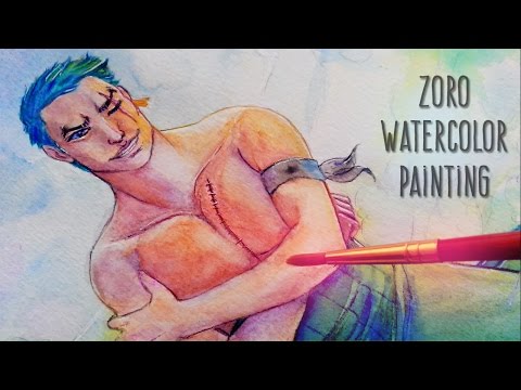 { Roronoa Zoro } - Watercolor Painting Process // Speed Drawing