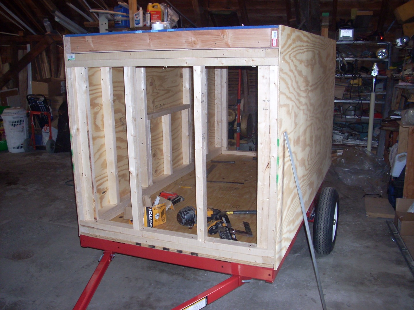 014 - Trailer Build - Right Wall Sheeting Installed.JPG