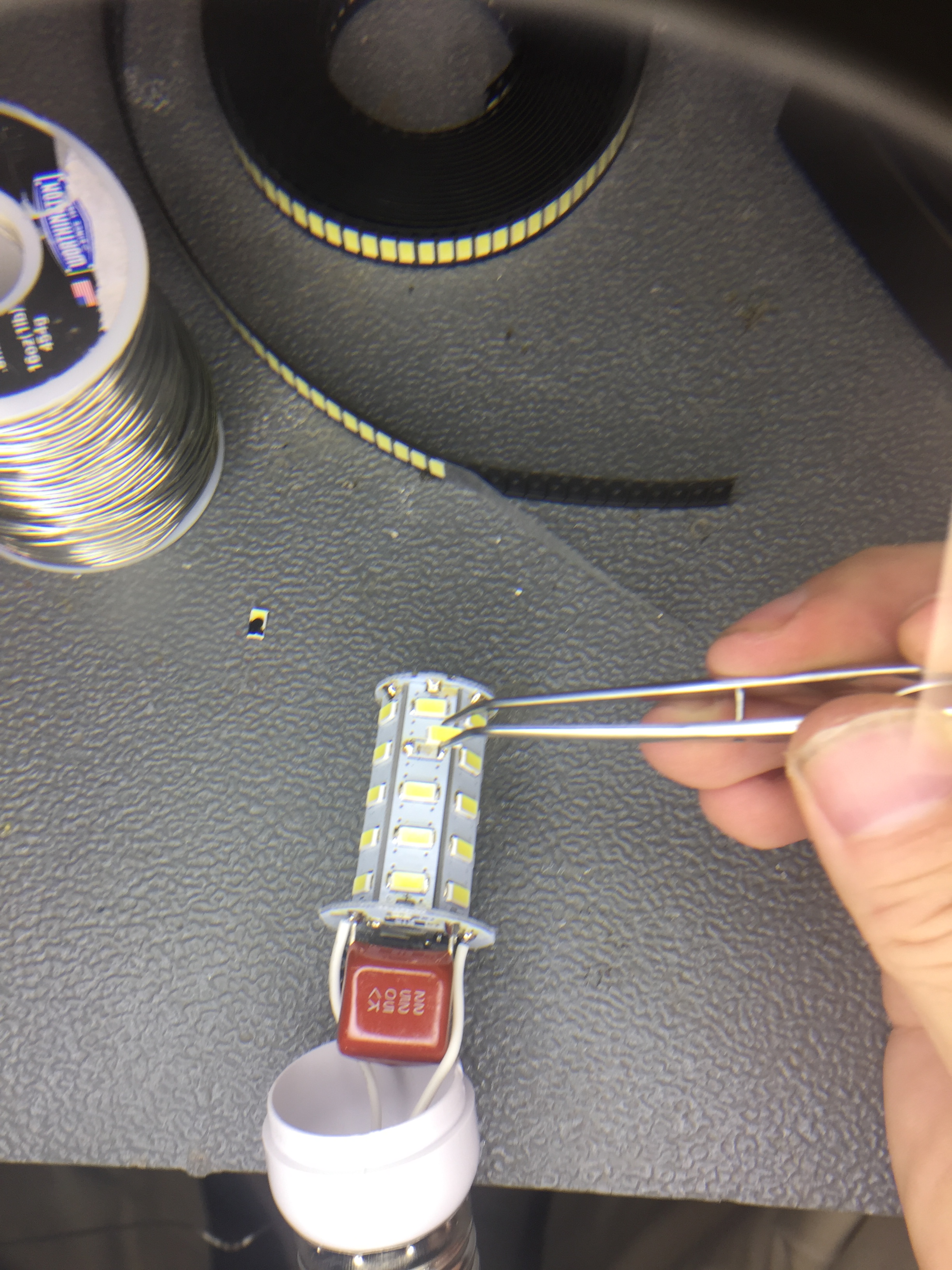 15 - Set LED chip in place and solder in.JPG