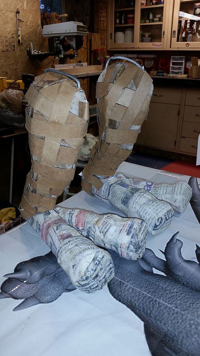 18 Legs wrapped with cardboard strips and wire.jpg