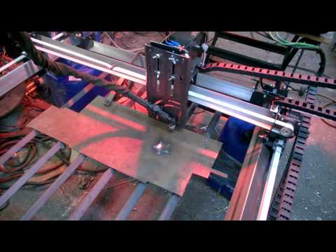 1st cut of my DIY CNC Plasma Table