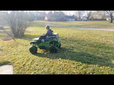 24v Grave Digger Power Wheels - Motor Upgrade in action