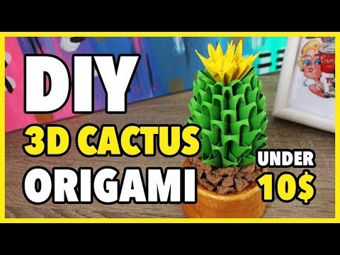 3D Cactus Origami DIY