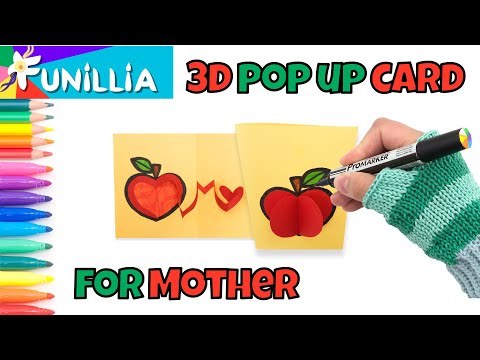 3D Heart Apple Pop Up Card | Cute MothersDay Craft Tutorial | Easy Art Activity Idea for Kids