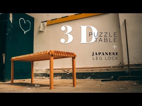 3D PUZZLE coffee TABLE with clever JAPANESE lock system - woodworking without screws