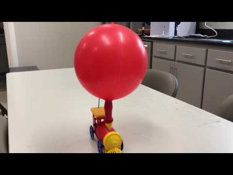 3D Printed Balloon Powered Single Cylinder Air Engine Toy Train