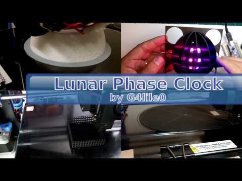 3D Printed Lunar Phase Clock 2016 (3dprint + Arduino + OpenSource)