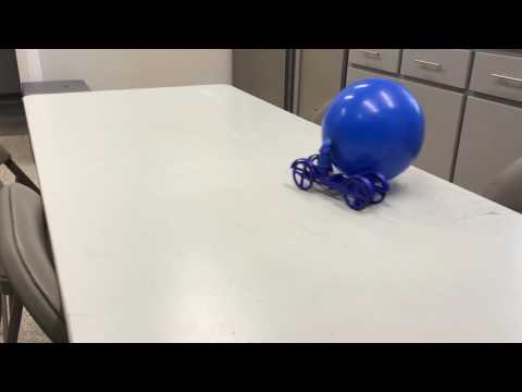 3D Printed Single Cylinder Air Engine Car Balloon Powered