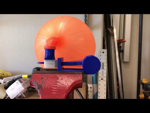 3D Printed Single Cylinder Air Engine Smaller Sibling Balloon Powered