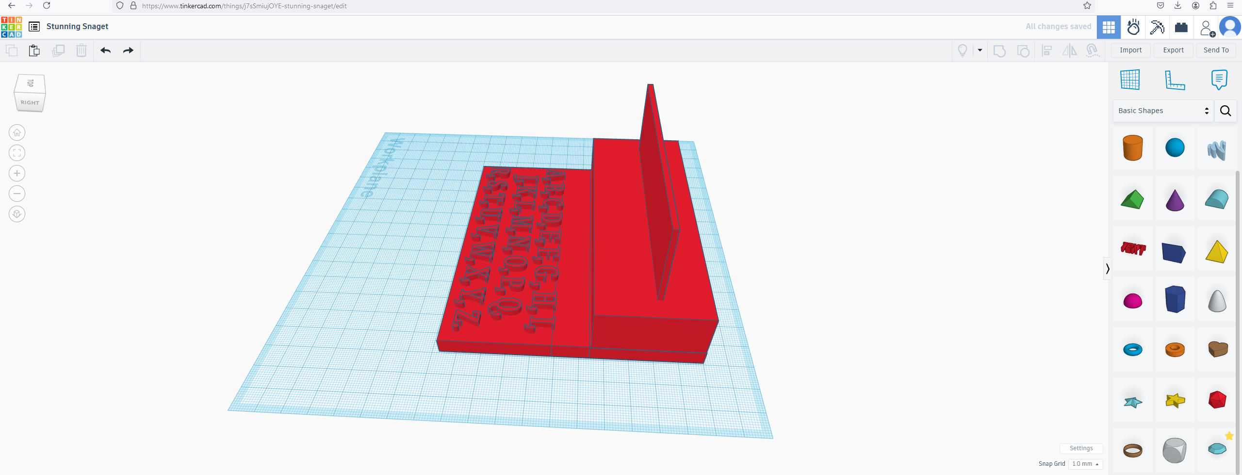 3D design Stunning Snaget - Tinkercad &mdash; Mozilla Firefox 7_7_2024 11_41_23 AM.png