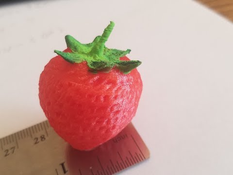 3D-Printed Strawberry - Modeling in SelfCad Timelapse  + Print + Paint