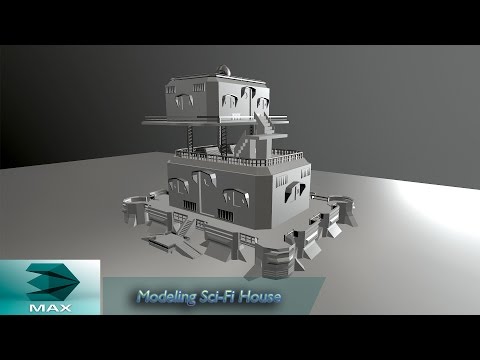 3ds max modeling scifi house (timelapse)