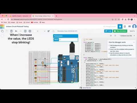 4 LEDs on TinkerCAD