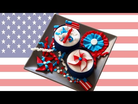 4th July Independence Day Cupcake Toppers