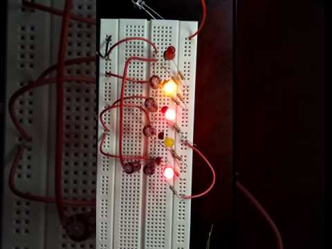 5 LED CHASER USING TRANSISTOR