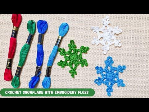 5 Minutes Crochet Snowflake With Embroidery Floss