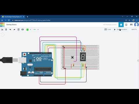 7 segment display with push button.