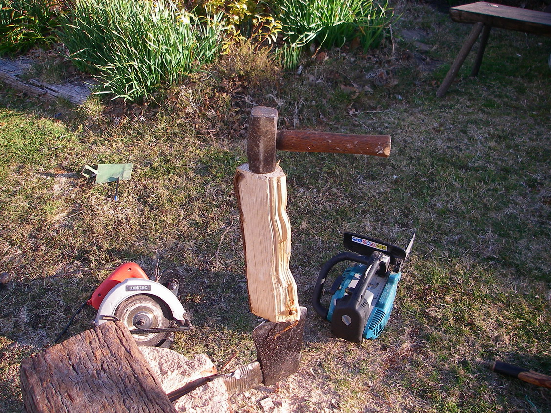 7a. Start splitting using a club hammer or wooden mallet.jpg