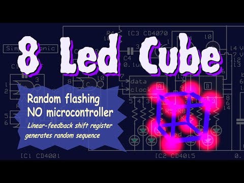 8 LED CUBE ( random flash - NO microcontroller )