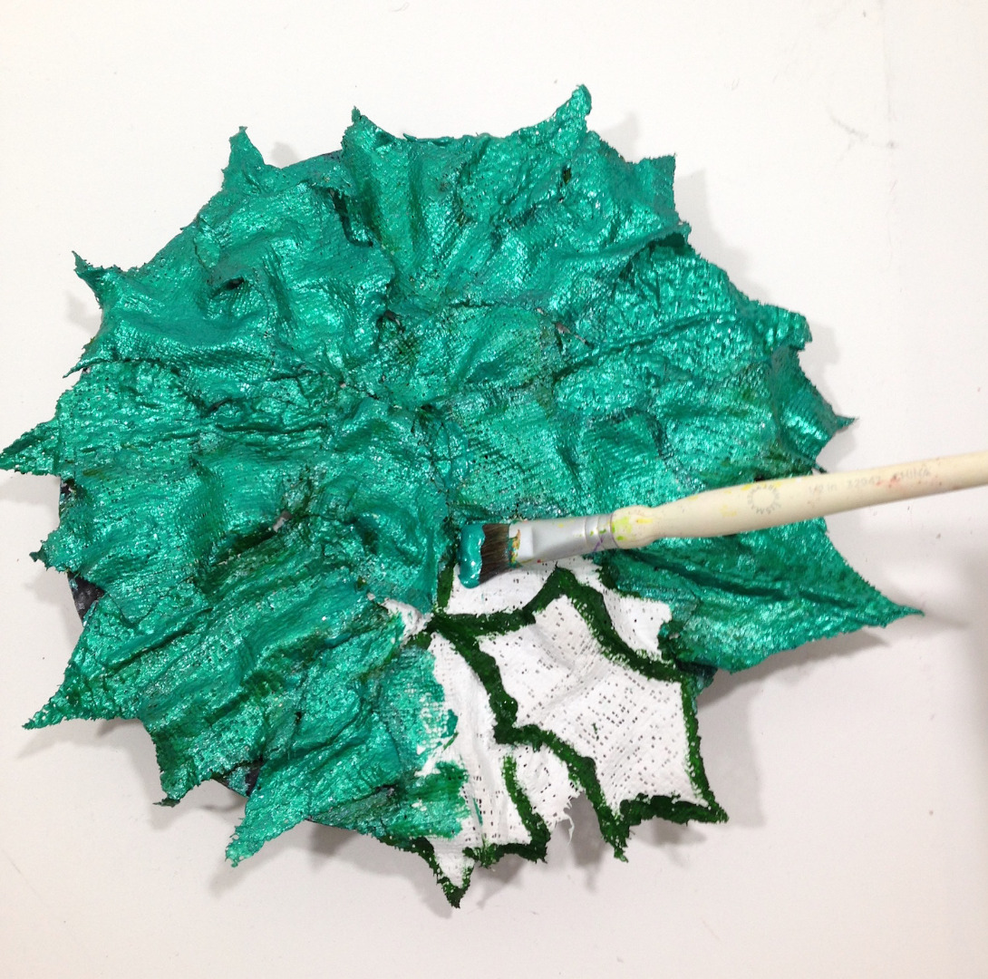 8.painted plaster cloth holly leaves lisa fulmer.jpg