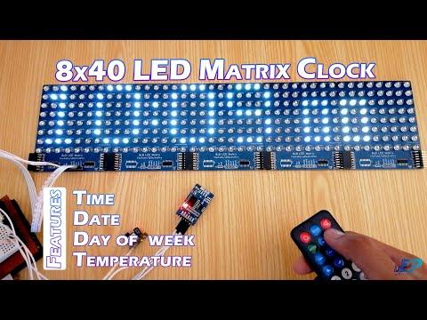 8x40 LED Matrix Clock using DS3231 RTC Module and Arduino