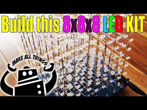 8x8x8 3D LED cube kit tutorial how-to build this one of a kind project