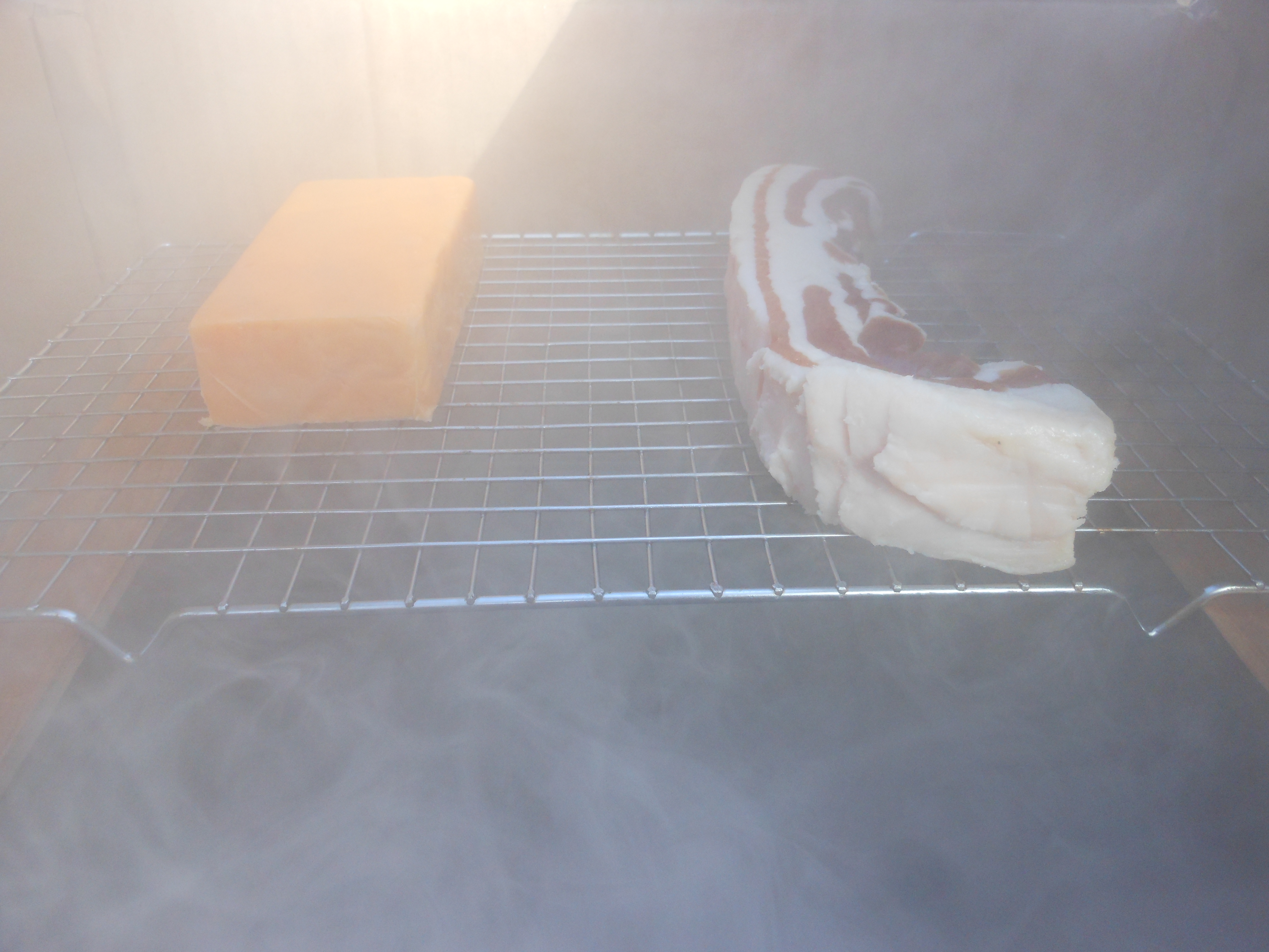 9final Cheese and bacon being smoked.JPG