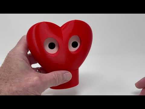 A 3D Printed Valentine Heart Pin Walker.