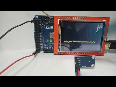 ADXL335 showing acceleration in x-direction on Arduino-Oscilloscope