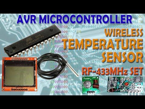 AVR Microcontroller. RF433 temperature sensor with LCD. Wireless communication between Sensor &amp;amp; LCD