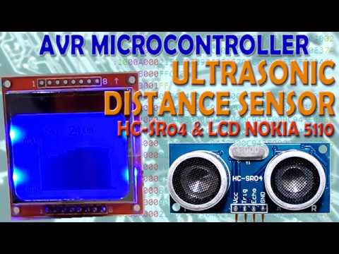 AVR Microcontroller. Ultrasonic distance sensor. HC-SR04 on LCD NOKIA 5110