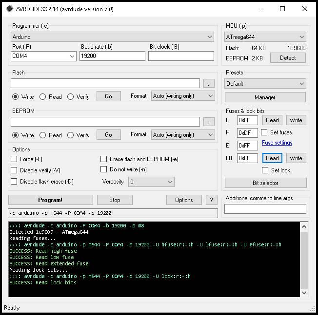 AVRDUDESS v2.14 screenshot programming Atmega644.jpg