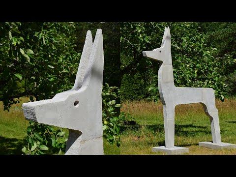 Abstract dog sculpture | Concrete diy project | Dog art | DIY