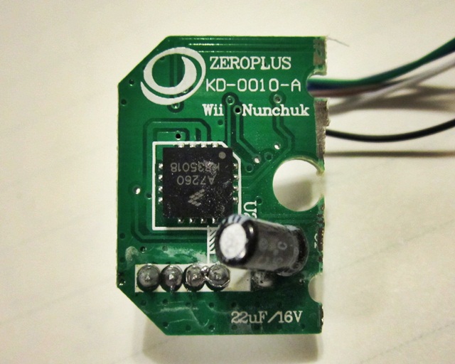 Accelerometer part of the Wii Nunchuck PCB top.JPG