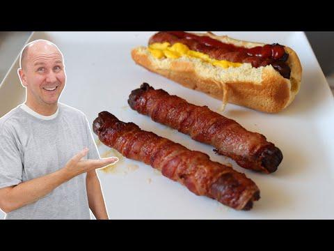 Air Fryer Bacon Wrapped Hot Dogs