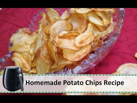 Air fried Homemade Potato Chips Recipe | Philips Airfryer Recipes by Healthy Kadai