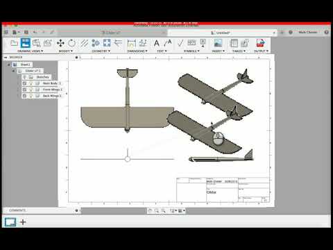 Airbus Glider Fusion 360 Lesson 5 - Creating a Manufacturing Drawing