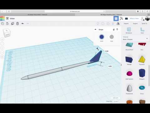 Airbus Glider Tinkercad Lesson 3 - Creating the Tail Fin