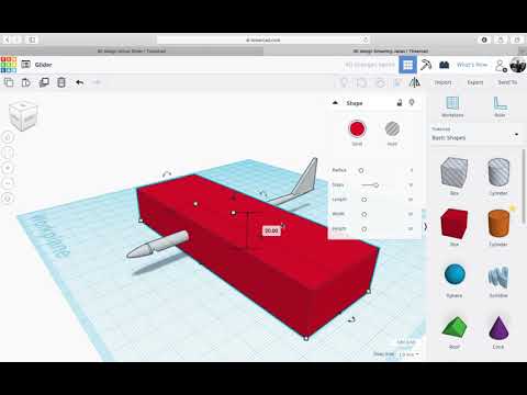 Airbus Glider Tinkercad Lesson 5 - Creating the Wings