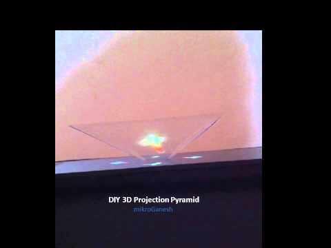 Amazing 3D Projection Pyramid in 10 min from Clear Plastic Sheet !