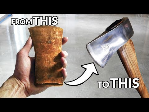 Antique axe restoration with mirror finnish