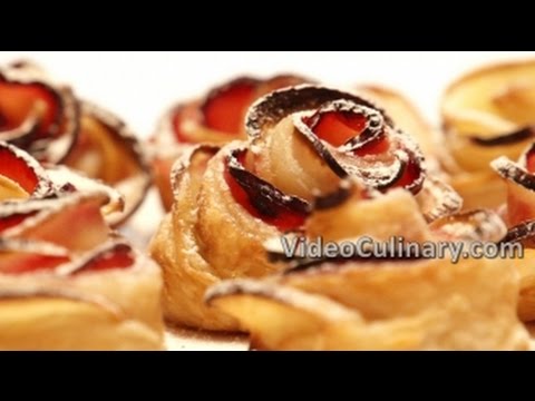 Apple Roses Recipe &amp;amp; Quick Homemade Puff Pastry - Video Culinary