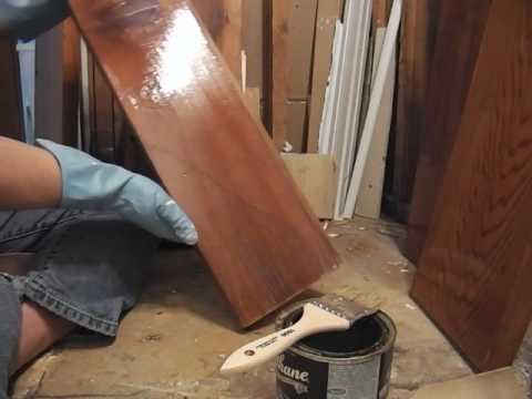 Applying polyurethane to shelves