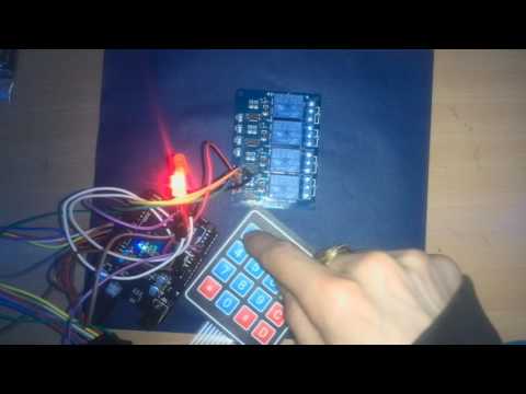 Arduino - ACCESS CODE PROTECTED 4 CHANNEL RELAY with 4x4 keypad