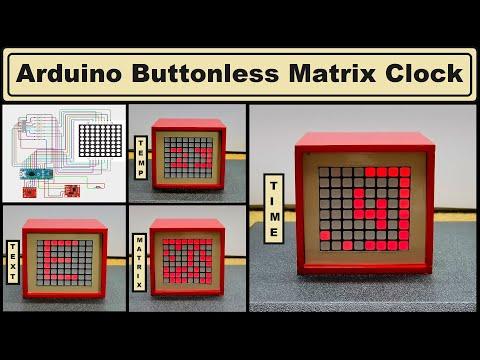 Arduino Buttonless LED Matrix Clock with ADXL335 sensor